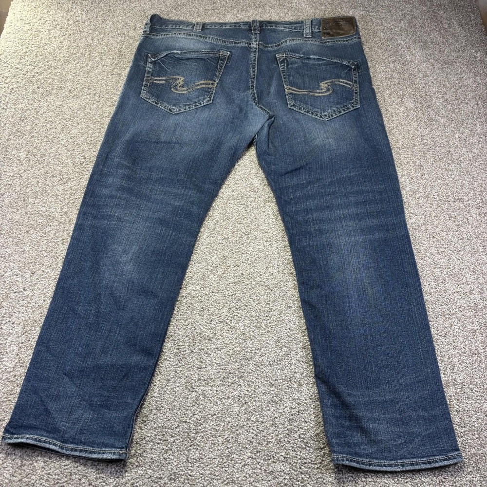 Silver Jeans Co Eddie Jeans Mens 40x32 Blue Med Wash Relaxed Straight Denim
